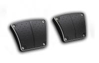 BPM-206-B Brake and Clutch Pedal Pad Set, Billet Aluminum, Brake, Clutch, w/Rubber Insert, Black