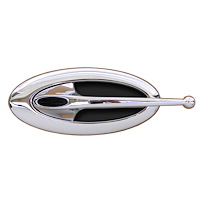 EL-502 Interior Door Handle, Front, Cast Aluminum, Ball End, w/Inserts, Chrome