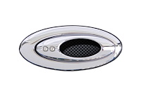 EL-503 Interior Door Handle, Front, Cast Aluminum, Open Ellipse, w/Inserts, Chrome