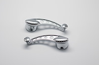 PT-103 Window Crank Handle, Cast Aluminum, Chrome w/Insert, 1949 And Later GM And Ford, Sold As Pair