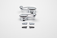 PT-104 Vent Window Crank Handle, Cast Aluminum, Chrome w/Insert, 1949 And Later GM And Ford, Sold As Pair
