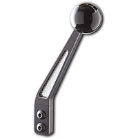 SH-203-8 Shifter Lever, Manual, 8 in., Hurst, Tremec, TKO-500, TKO-600, T-56, w/2 Bolt Flange, Black w/Mesh Insert