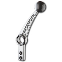 SH-204-10 Shifter Lever, Manual, Adjustable, 10 in., Hurst, Tremec, TKO-500, TKO-600, T-56, w/2 Bolt Flange, Gray Powder