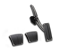 TA-206-BKM3 Accelerator / Brake / Clutch Pedal Set, Incl. Throttle Assembly, Brake Pad, Clutch Pad, Black