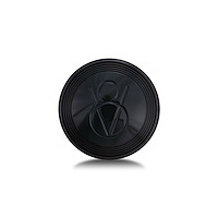 3243 Horn Button, Fits w/Mark 40 Wheel Steering, Billet Aluminum, Single Contact, Domed V-8 Logo, Gloss Black