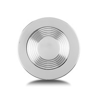 3720 Horn Button, Fits w/Mark 10 Wheel Steering, Billet Aluminum, Single Contact, Full Cover Groovy, Polished