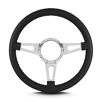 44201 Mark 4 Supreme Steering Wheel, Black, Polished Spokes, 14 in. Standard Grip