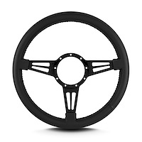 47201 Mark 4 Double Slot Steering Wheel, Black, Black Spokes, 14 in. Standard Grip