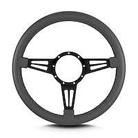47206 Mark 4 Double Slot Steering Wheel, Dark Grey, Black Spokes, 14 in. Standard Grip