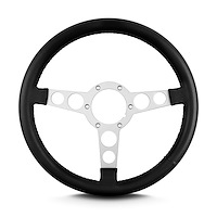 62301 Trans Am Steering Wheel, Black, Clear Anodized Spokes, 14 in. Standard Grip