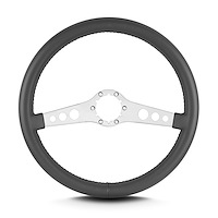 65506 SS Steering Wheel, Dark Grey, Brushed Spokes, 14 in. Standard Grip