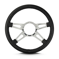 94301 Mark 9 Supreme Steering Wheel, Black, Polished Spokes, 14 in. Standard Grip