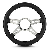 95201 Mark 9 GT Steering Wheel, Black, Polished Spokes, 14 in. Thick Grip