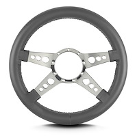 95206 Mark 9 GT Steering Wheel, Dark Grey, Polished Spokes, 14 in. Thick Grip