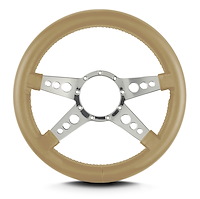 95209 Mark 9 GT Steering Wheel, Tan, Polished Spokes, 14 in. Thick Grip