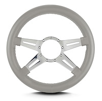 95307 Mark 9 Elegante Steering Wheel, Light Grey, Polished Spokes, 14 in. Thick Grip