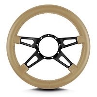 95509 Mark 9 Supreme Steering Wheel, Tan, Black Spokes, 14 in. Thick Grip