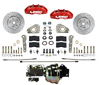 RFC0026-8307X Brake Conversion Kit, Power Front Kit w/Drilled Rotors & Red Powder Coated Calipers
