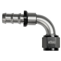 22-AN12PL12-90 Hose End, AN to PushLock Fitting, AN12 Female to -12 PushLock Male, 90-Degree