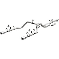 Street Series Cat-Back Exhaust System Chevy Silverado/GMC Sierra 1500 4.3L, 5.3L - Dual Split Rear - Polished Tips