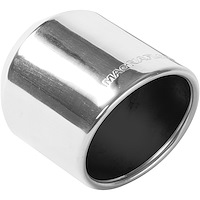 Polished Stainless Steel Weld-On Single Exhaust Tip Inlet Inside Diameter: 2.5"