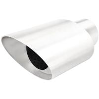 Polished Stainless Steel Weld-On Single Exhaust Tip Inlet Inside Diameter: 2.25"