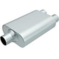 Rumble Chamber Muffler Center In/Dual Out: 3"/2.5" Body Length: 13" Overall Length: 19"