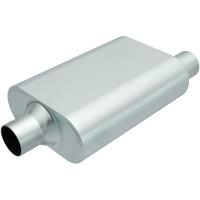 Rumble Chamber Muffler Center In/Offset Out: 2.25"/2.25" Body Length: 13" Overall Length: 19"