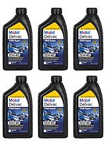 122494 Delvac 1300 Super 15W-40 Synthetic Blend Diesel Oil, (6) 1-Quart Bottles