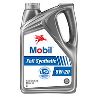 Mobil Full-Synthetic Engine Oil 5W20 5-Quart Jug