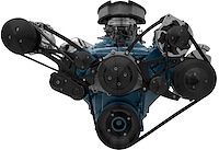 Serpentine Drive Conversion Kit Pontiac V-8 with A/C and Saginaw Keyway Power Steering