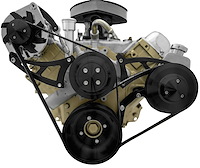 16065-08 Oldsmobile 455 Serpentine Conversion Kit - PS & ALT - Black