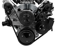 20025-08 Chevy LS Pro Track Serpentine System - PS & ALT - Black