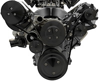 20030-08 Chevy LS Pro Track Serpentine System - AC & ALT - Black