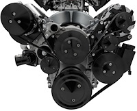 20035-08 Chevy LS All Inclusive Black Pro Track Serpentine System (AC/PS/ALT)