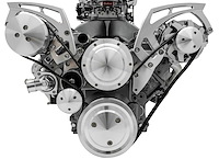 20070-06 Chevy LS Style Track Serpentine System - Wide - AC & ALT - Chrome