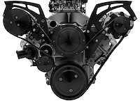 20070-08 Chevy LS Style Track Serpentine System - Wide - AC & ALT - Black