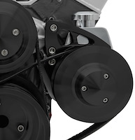 20160-08 Small Block Chevy Ultra Power Steering Bracket - lWP, Saginaw - Black