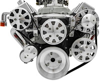 20260 Small Block Chevy Clear Powder-Coat Ultra Track Serpentine Kit (AC/PS/ALT)