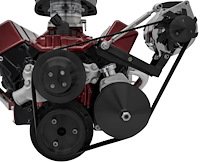 Outward Mount Performance Serpentine Drive Kit [Small Block Chevy] Black