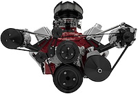 20512-08 Big Block Chevy Serpentine Conversion- Iron Water Pump - Saginaw-Key - Black