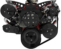 21160-08 Small Block Chevy Revolver Serpentine System - AC & PS - GMT2 - Black