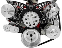 Revolver Style Serpentine Drive Kit Small Block Chevy with Saginaw Style Power Steering Pump