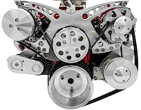 Revolver Style Serpentine Drive Kit Small Block Chevy with Saginaw Style Power Steering Pump