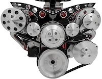 21170-07 Small Block Chevy Revolver Serpentine System; Corvette; AC PS; GMT2; Black Onyx