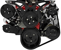 21250-08 Big Block Chevy Black Style Track Serpentine Kit (AC/PS/ALT)