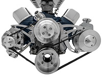 High Water Flow Ultra Serpentine Drive Kit 1965-1969 Ford 289-302 with Saginaw Power Steering in Black