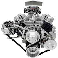 Deluxe High Water Flow Serpentine Pulley Kit, SB-Chrysler 318-360 with Saginaw Keyway Power Steering Pump