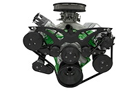 40745-08 Big Block Chrysler Style Track Serpentine System - AC & PS - Black