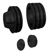 7550-08 Big Block Chevy V-Belt Pulley Kit - SWP - 3V - Black